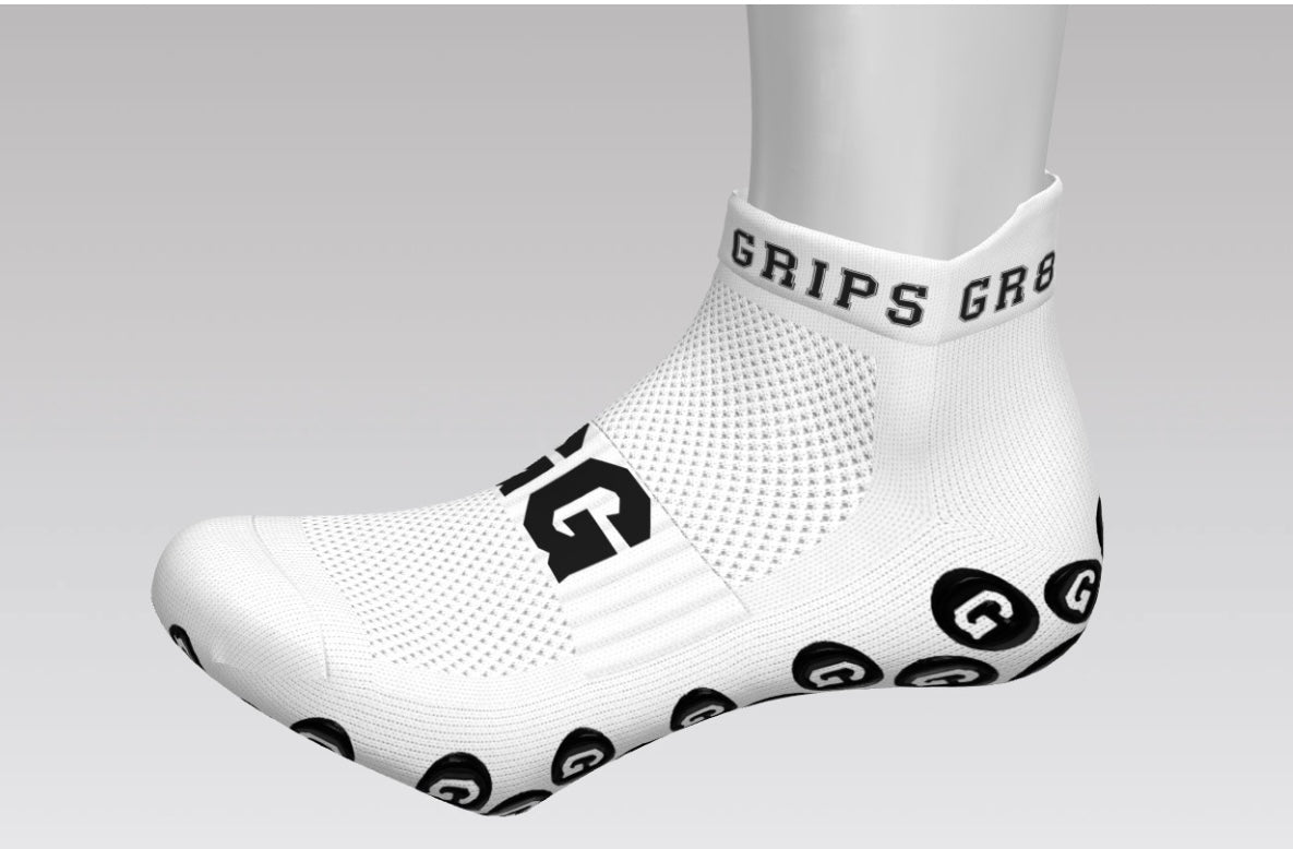 WHITE GR8 GRIPS Ankle Socks